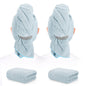 2 Pack Microfiber Hair Towel XL 41" x 24" Fast Dry, Soft, Absorbent
