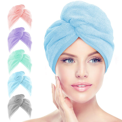 AIDEA Hair Towel Wrap, 5 Pack Absorbent Fast Drying Hair Towels 40"×20"
