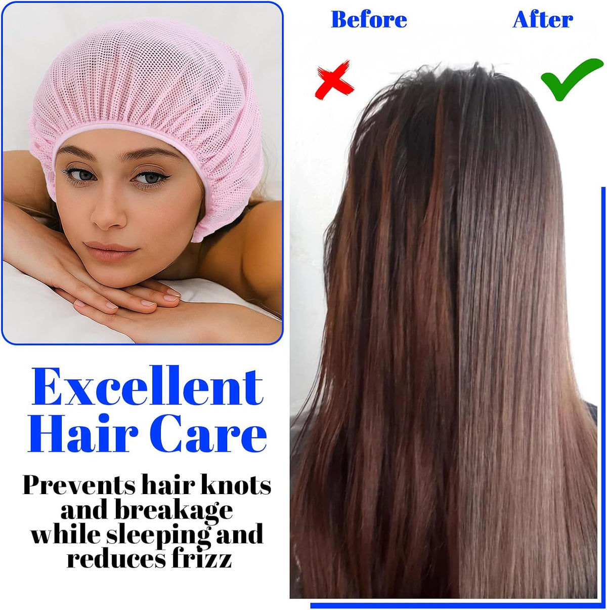 4pcs Mesh Hair Net for Sleeping, Net Plopping Cap for Drying Curly Hair, Curly Hair Drying Cap for Women Sleeping Dry Hairs, Kitchen Home Use (Black, Navy, Dark Blue, Gray)