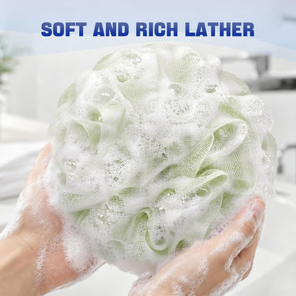 AmazerBath Loofah Sponge 75g/Piece, Exfoliating Bath Sponge Body Scrubber - Loofa Set of 4 Neutral Colors (Large)