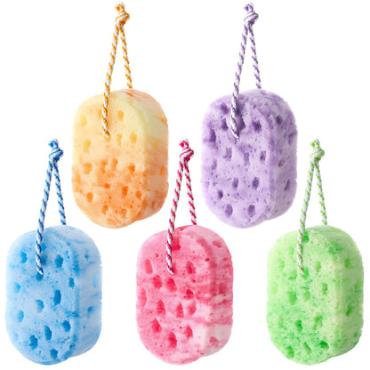 Boao 5 Pieces Soft Bath Sponge Shower Natural Gentle, Attractive Color
