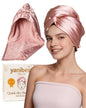 YANIBEST Satin Microfiber Hair Towel Wrap, Fast Drying Turban for Women