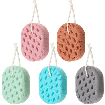 Boao 5 Pieces Soft Bath Sponge Shower Natural Gentle, Attractive Color