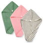 Jacquotha Cotton Hair Towel Wrap for Women (Black & White Striped)