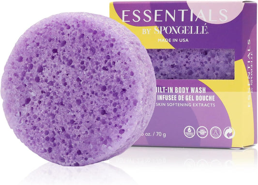 Spongelle Lavender Essentials Body Buffer | Bath & Shower Loofah for Women | Cleanse, Exfoliate, and Nourish in one Easy Step | Cruelty-Free, Vegan, Dermatologist-Tested, Made in USA