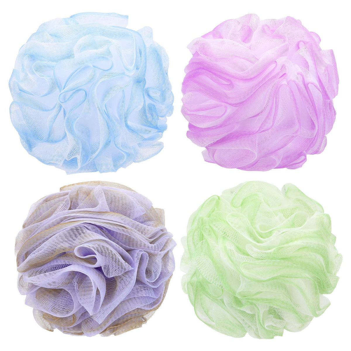 Bath Loofah Shower Sponge Pouf Body Scrubber Exfoliator Scrubber Ball (Set of 6)
