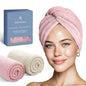 Microfiber Hair Towel Wrap for Women – Ultra Absorbent Quick Dry Turban | Button & Loop Design | Soft Lightweight Fabric | Reduces Frizz & Breakage | All Hair Types | Pink & Beige