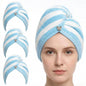 3 Pack Microfiber Hair Towel Wrap for Women, Fast Drying Hair Turban with Button, Anti-Frizz Large Hair Towel for All Hair Styles, Soft & Absorbent Hair Drying Towel