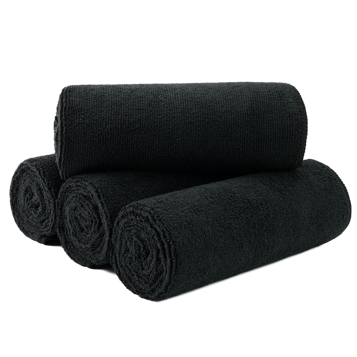 MICROFI New Microfiber Hair Drying Salon Towels, Quick Dry, Lint Free, 4 Pack 340 GSM (Gray)