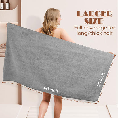 AIDEA Hair Towel Wrap, 5 Pack Absorbent Fast Drying Hair Towels 40"×20"
