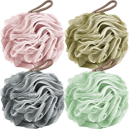 Fu Store Loofah Sponge Shower Loofahs 4 Colors Bath Sponges Body Scrubbers