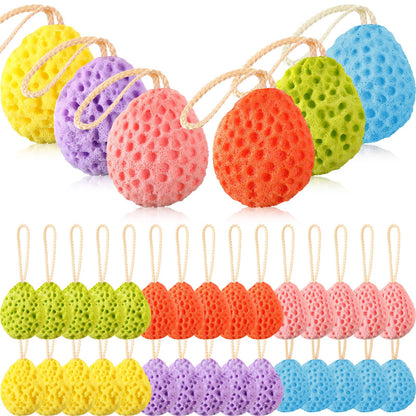 FoldTier 6 Pcs Bath Sponge Deep Cleansing Body Loofah Gentle and Deep Exfoliating Body Scrubber Bath Accessories Men Women Baby Sponge for Bathing Shower (Bright Color)