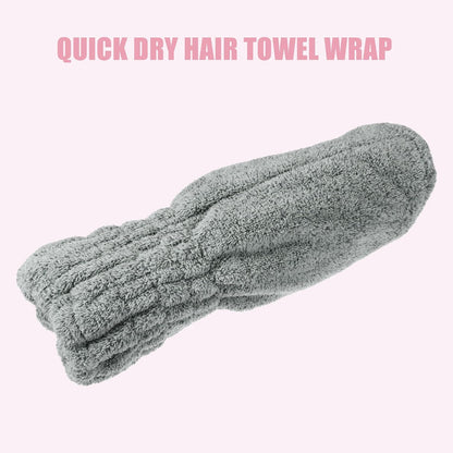 VOCOSTE Charcoal Fiber Hair Drying Towel Dry Cap, Lightweight Strong Absorbent, for After Bath Drying Hair, Gray