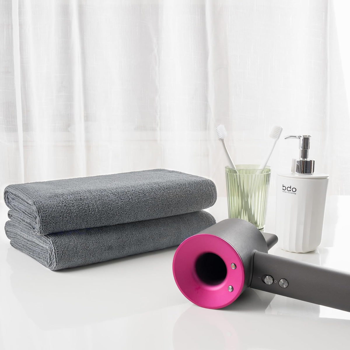 MICROFI New Microfiber Hair Drying Salon Towels, Quick Dry, Lint Free, 2 Pack 340 GSM (Gray)