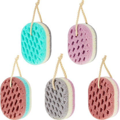 Boao 5 Pieces Soft Bath Sponge Shower Natural Gentle, Attractive Color