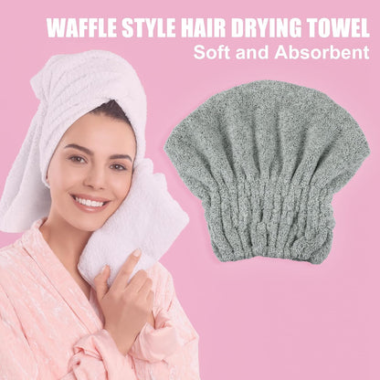 VOCOSTE Charcoal Fiber Hair Drying Towel Dry Cap, Lightweight Strong Absorbent, for After Bath Drying Hair, Gray