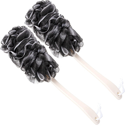 Long Handle Shower Loofah Back Scrubber Bath Body Brush on a Stick, Blue