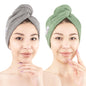 American Soft Linen 100% Cotton Hair Towels for Women, Head Towel Cap, Cotton Hair Turban Towel Wrap for Long Curly Anti Frizz Hair, Soft and Absorbent Cotton Hair Towels 2 Pack, White