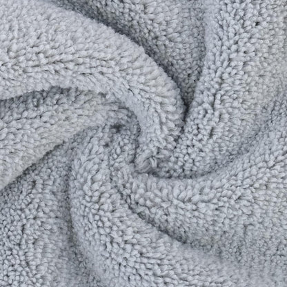 POLYTE Microfiber Hair Turban Wrap Drying Towel (12x28 Large, 2 Light Gray)