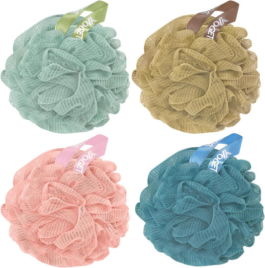 Yoget 4 Pack Shower Loofah Sponge, 60G Bath Loofa Exfoliating Body Scrubber