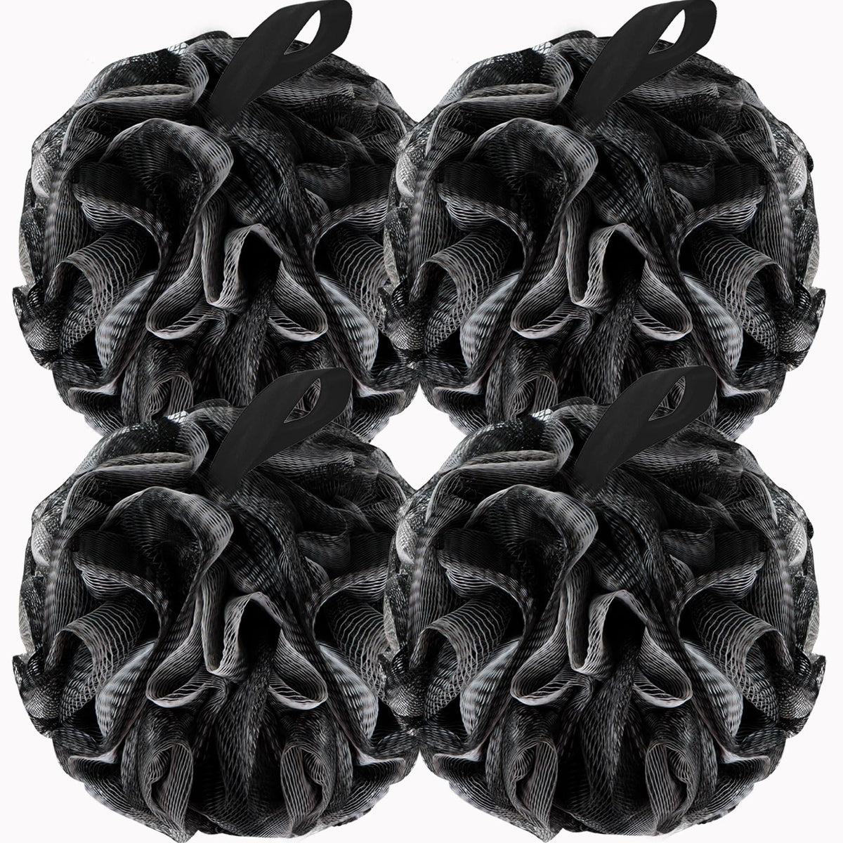 BCKENEY Bath Loofah Shower Sponge Body Back Scrubber Soft Mesh Shower Puffs Exfoliating Loofa for Women & Men Bath Accessories Cleaning Tool (4Pack 60G Loofah Sponge, Forest Fairy)