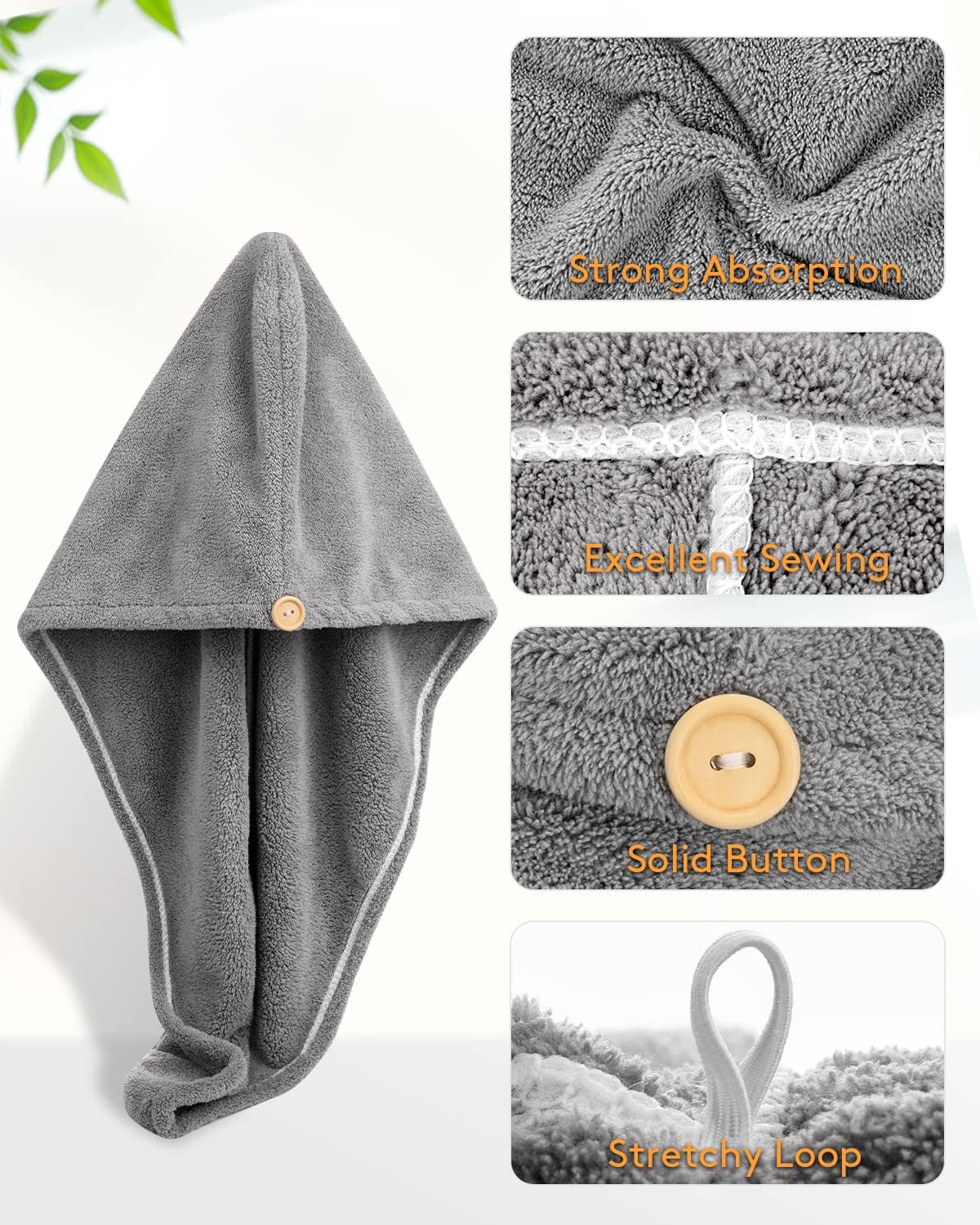 YFONG 3 Pack Microfiber Hair Towels Wrap for Women, Super Absorbent Drying