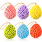 FoldTier 6 Pcs Bath Sponge Deep Cleansing Body Loofah Gentle and Deep Exfoliating Body Scrubber Bath Accessories Men Women Baby Sponge for Bathing Shower (Bright Color)