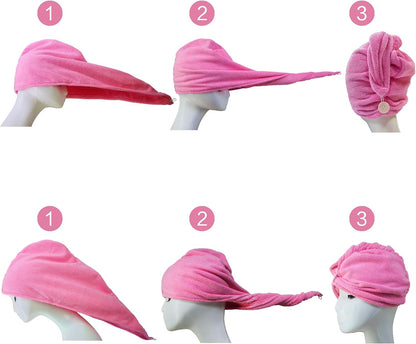 POLYTE Microfiber Hair Turban Wrap Drying Towel (12x28 Large, 2 Light Gray)