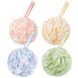 AmazerBath Loofah Sponge 60g/Piece, Exfoliating Bath Sponge Body Scrubber - Loofa Set of 4 Grey Blue-Pink-Grey-White