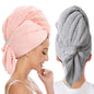 Large Microfiber Hair Towel Wrap for Women, Anti Frizz Hair Drying Towel with Elastic Strap, Fast Dry | Super Absorbent | Quick Dry Hair Turban for Wet, Curly, Long & Thick Hair -Gray