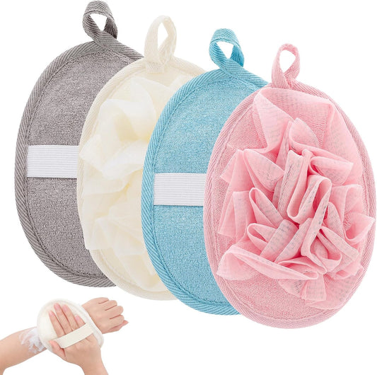 4 PCS Exfoliating Bath Sponges Soft Loofah Shower Scrubber