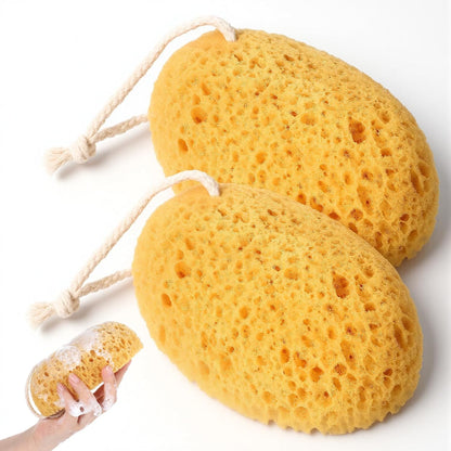 2Pcs Shower Sponge for Body, Bath Sponges Body Wash Scrubber Soft Exfoliating Sponge Face Scrubber Puff Reusable Face Washing Foam for Women Men Gentle & Deep Cleaning