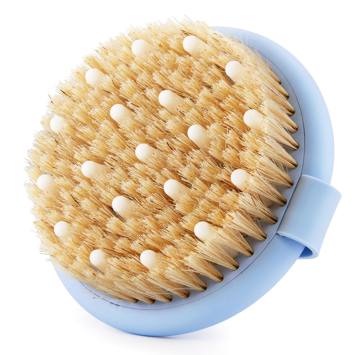 Back Scrubber Body Shower Brush: Anti Slip Long Handle Bath Brush with Stiff and Soft Bristles - Showering Exfoliator Wet or Dry Brushing for Women, Men, Elderly (Blue)