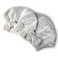 Microfiber Hair Towel Cap,Soft Absorbent Quick Drying Cap for Curly Thick Hair, Wrap Cap with Hair Brush for Women Girls (Pink&Gray White, 2)