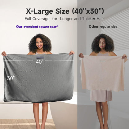 Umisleep Extra Large Microfiber Hair Towel, Ultra Absorbent, Grey