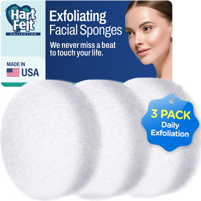HartFelt Bath Sponges for Shower | Oval Body Wash Scrubber for Exfoliating Skin | Clean and Refresh Body, Back & Arms | Chemical-Free Body Sponge | Made in USA - Pack of 6