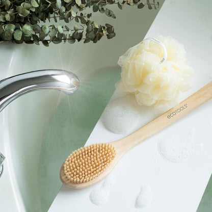 EcoTools Bath Bristle Brush, Back Scrubber for Shower with Long Handle