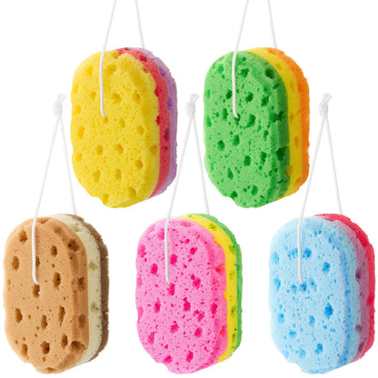 Boao 5 Pieces Soft Bath Sponge Shower Natural Gentle, Attractive Color