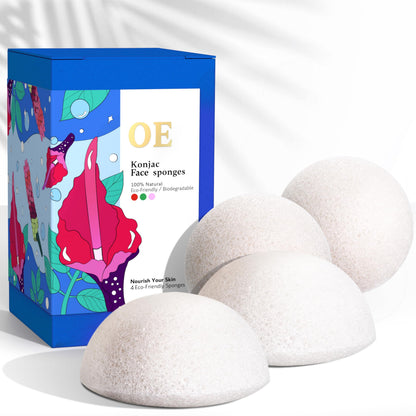 Konjac Sponge Body (2 Pack) | Microplastic Free Soft Plant Based Vegan Fiber | Sustainable | 100% Natural + Non-Toxic | Biodegradable | Eco-Friendly | Plastic Free Packaging