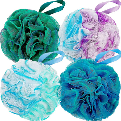 Fu Store Loofah Sponge Shower Loofahs 4 Colors Bath Sponges Body Scrubbers