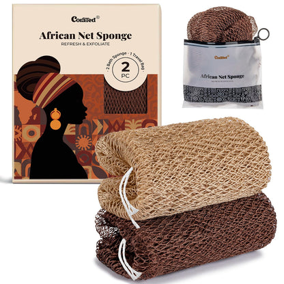 CORATED African Net Sponge Authentic, Shower Loofah Exfoliating Bath Sponge