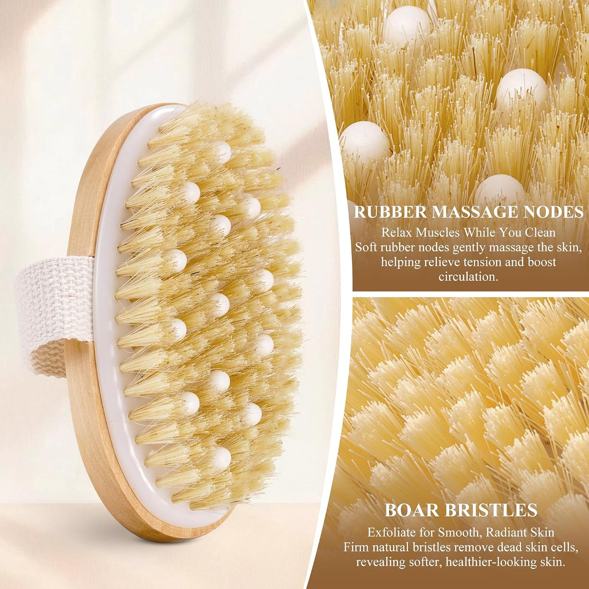 7-in-1 Body Brush Set for Shower & Dry Brushing – Long Handle Back Scrubber, 3 Replaceable Bristle Heads, Silicone Face Cleanser & Loofah – Exfoliating, Smooth Skin & Home Spa Kit