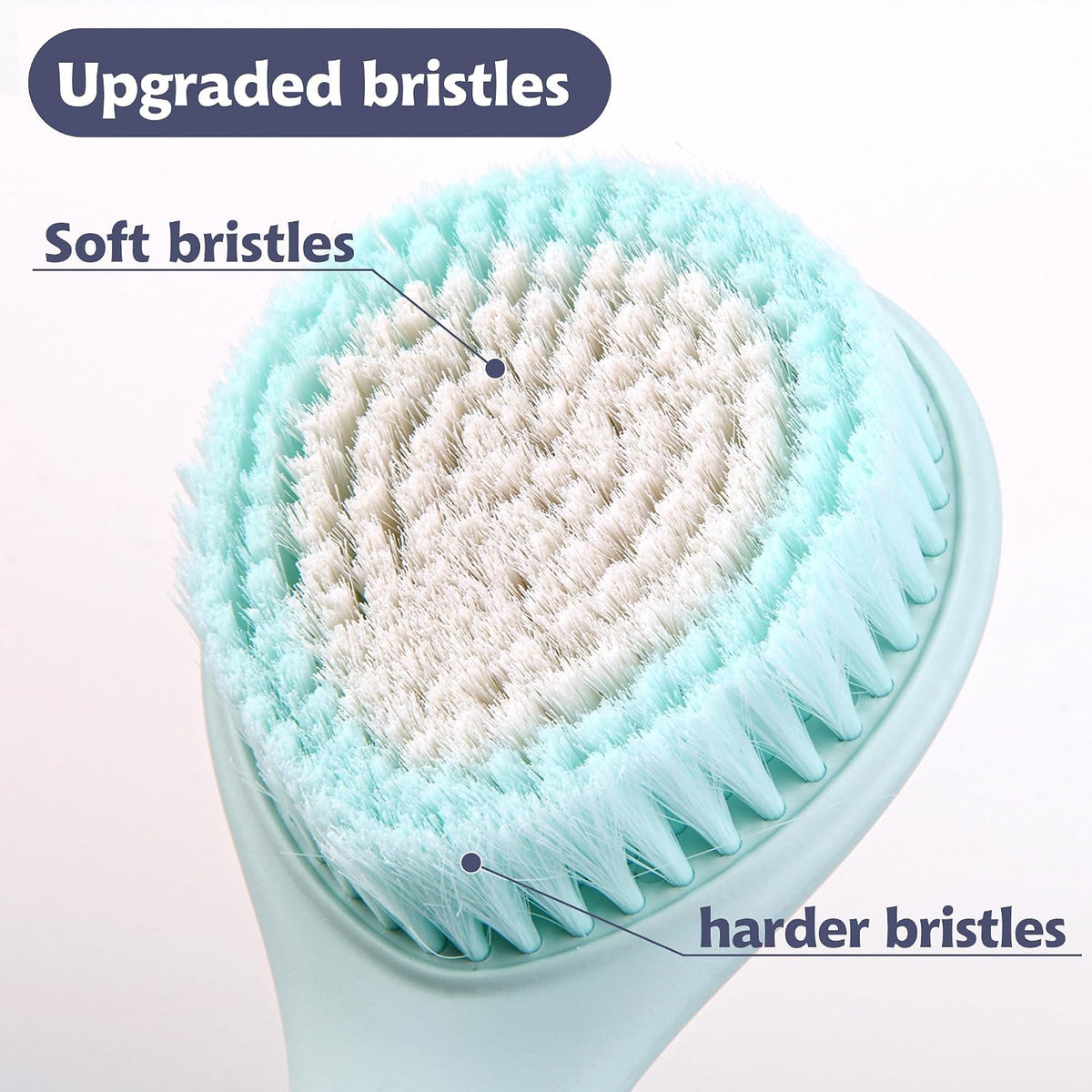 BEDELITE Back Scrubber for Shower, Long Handle 16.4 Inches, Blue, 1 Pack