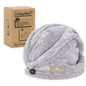 myHomeBody Hair Towel Wrap, Quick Drying Turban, Absorbent Cap – Gray
