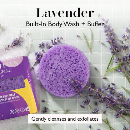 Spongelle Lavender Essentials Body Buffer | Bath & Shower Loofah for Women | Cleanse, Exfoliate, and Nourish in one Easy Step | Cruelty-Free, Vegan, Dermatologist-Tested, Made in USA
