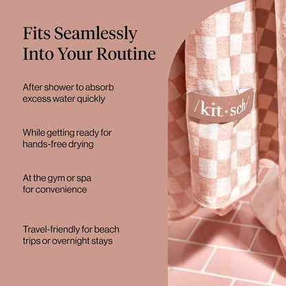 Kitsch XL Microfiber Hair Towel Wrap for Women