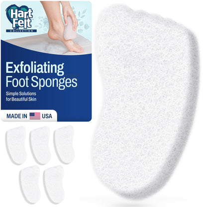 HartFelt Bath Sponges for Shower | Oval Body Wash Scrubber for Exfoliating Skin | Clean and Refresh Body, Back & Arms | Chemical-Free Body Sponge | Made in USA - Pack of 6