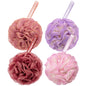 AmazerBath Loofah Sponge 75g/Piece, Exfoliating Bath Sponge Body Scrubber - Loofa Set of 4 Grey Blue-Pink-Grey-White (Large)