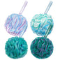 AmazerBath Loofah Sponge 60g/Piece, Exfoliating Bath Sponge Body Scrubber, Loofa Set of 4 - White Grey-Pink-Army Green-Green