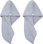 POLYTE Microfiber Hair Turban Wrap Drying Towel (12x28 Large, 2 Light Gray)